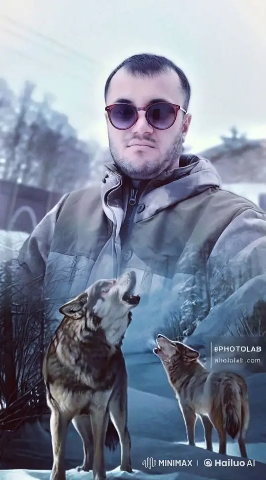 Faizali Meets Wolves in Serene Winter Landscape – AI Generated Video | Hailuo AI