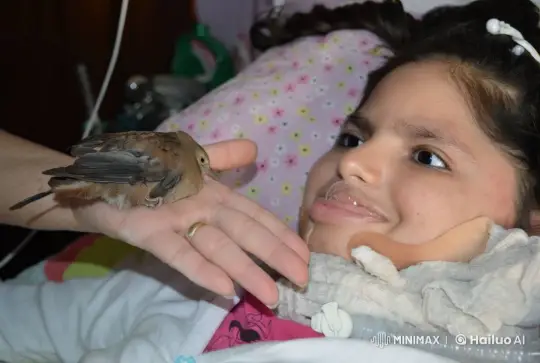 Young Girl Fascinated by a Bird's Gentle Flight – AI Generated Video | Hailuo AI