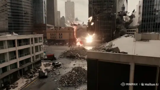 Superhuman Clash Destroys Urban Landscape – AI Generated Video | Hailuo AI