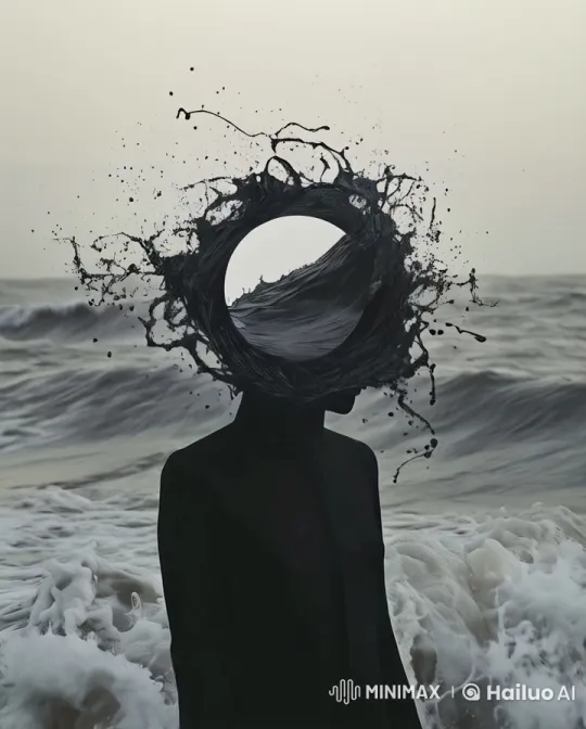 Stormy Sea with Swirling Liquid Head – AI Generated Video | Hailuo AI