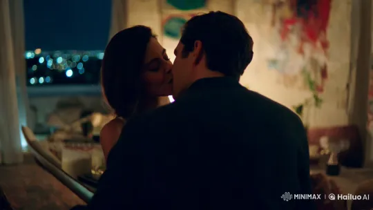 Romantic Couple Kisses in Artistic Ambiance – AI Generated Video | Hailuo AI