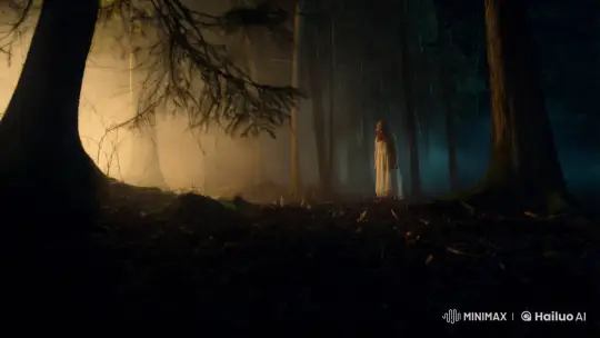 Mysterious Woman in Enchanted Forest at Night – AI Generated Video | Hailuo AI