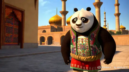 Po in Uzbek Costume Explores Tashkent's Streets – AI Generated Video | Hailuo AI