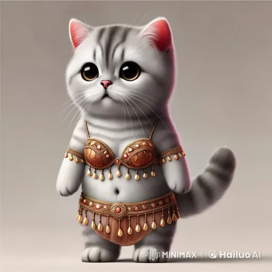 Cute Kitten in Belly Dancer Costume Perform – AI Generated Video | Hailuo AI