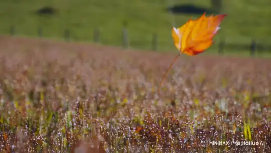 Leaf Falling in Sunlit Field – AI Generated Video | Hailuo AI