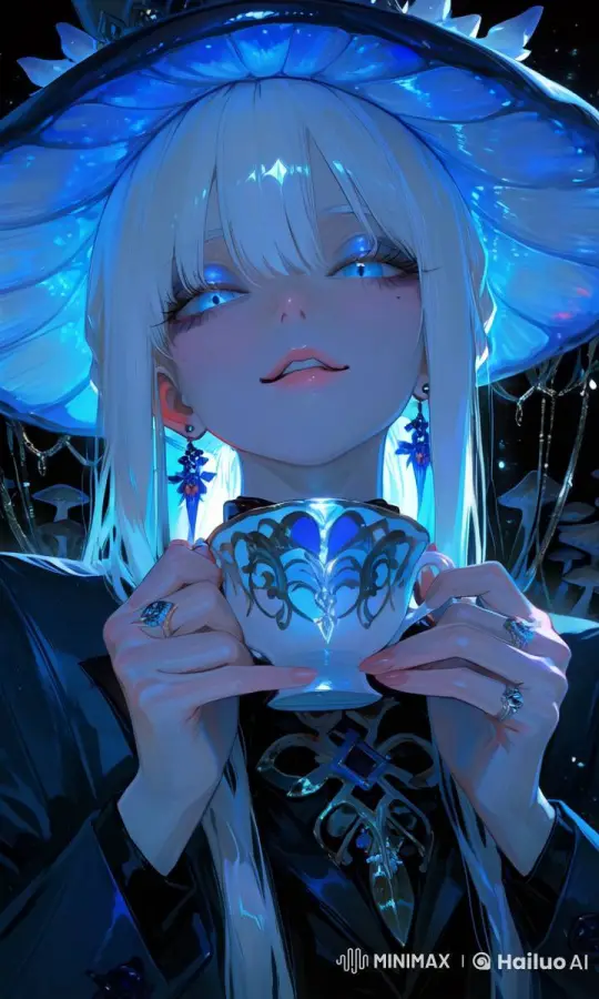 Enchanted Serenity: Graceful Figure with Glowing Tea Cup – AI Generated Video | Hailuo AI
