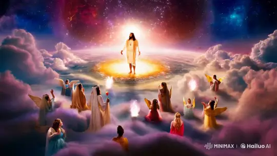 Divine Creation: Celestial Realm and Aesthetic Worship – AI Generated Video | Hailuo AI