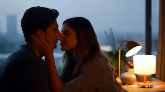 Intimate Moment: Man and Woman's Close Connection – AI Generated Video | Hailuo AI