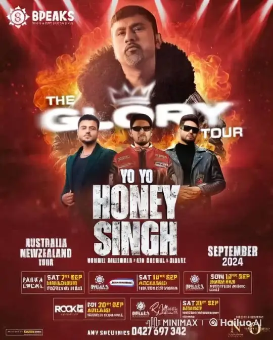 The Glory Tour 2024: Yo Yo Honey Singh's Vibrant Headline Concert Series – AI Generated Video | Hailuo AI