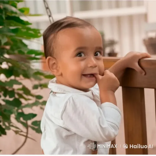 Curious Child in Tranquil Garden Setting – AI Generated Video | Hailuo AI