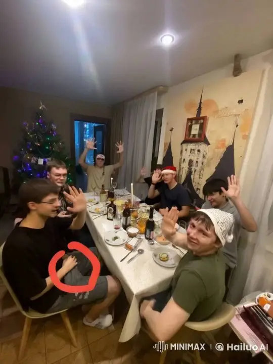 Christmas Dinner Turned Chaotic: Man Arrested After Dance – AI Generated Video | Hailuo AI