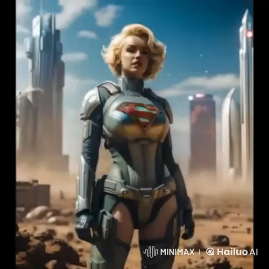 Futuristic Girl Levitates in Metallic Superhero Suit – AI Generated Video | Hailuo AI