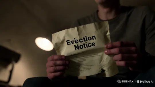 Young Man Crying Over Eviction Notice – AI Generated Video | Hailuo AI