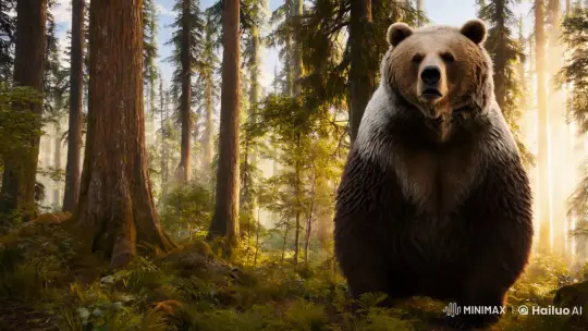 Forest Bear Transforms into Old Woman – AI Generated Video | Hailuo AI
