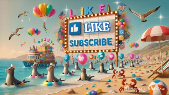 Magical Beach Celebration: Dancing Seals and Crabs – AI Generated Video | Hailuo AI