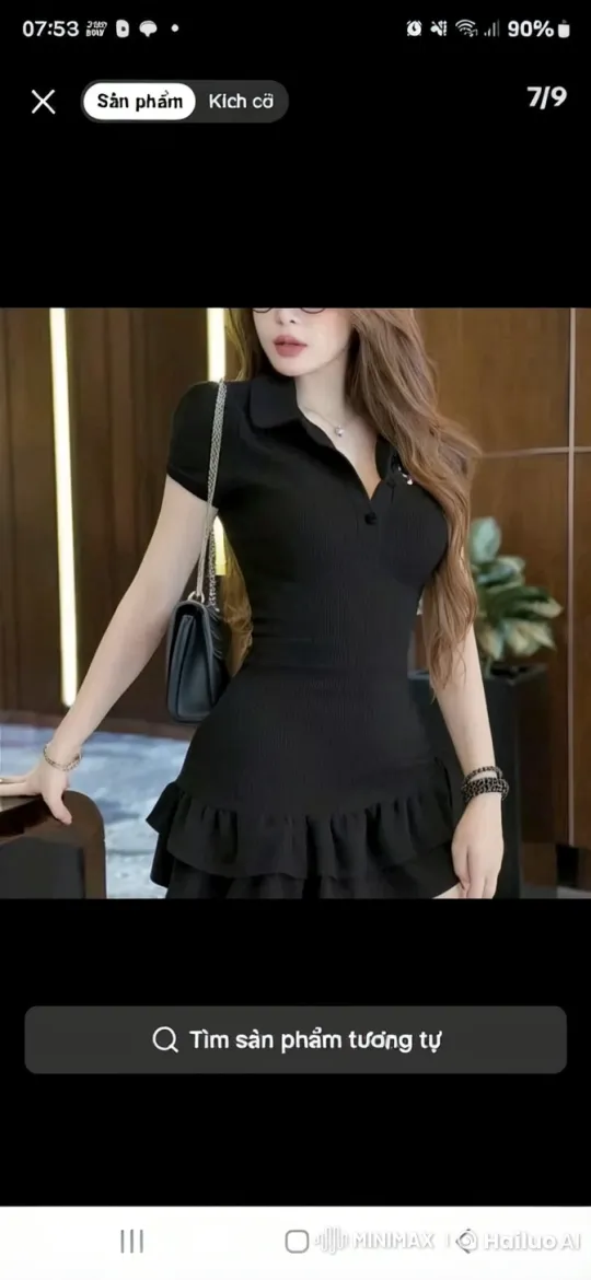 Woman Showcases Elegant Black Dress in Minimalist Setting – AI Generated Video | Hailuo AI