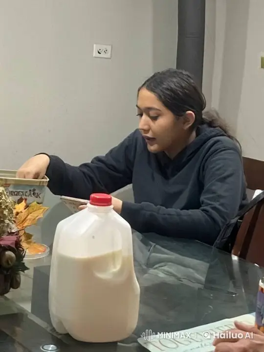 Young Woman Enjoying Bachata Dance at Dining Table – AI Generated Video | Hailuo AI