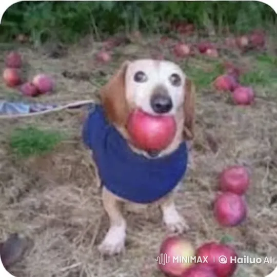 Dog Delivers Apple to House and Lies Down to Rest – AI Generated Video | Hailuo AI