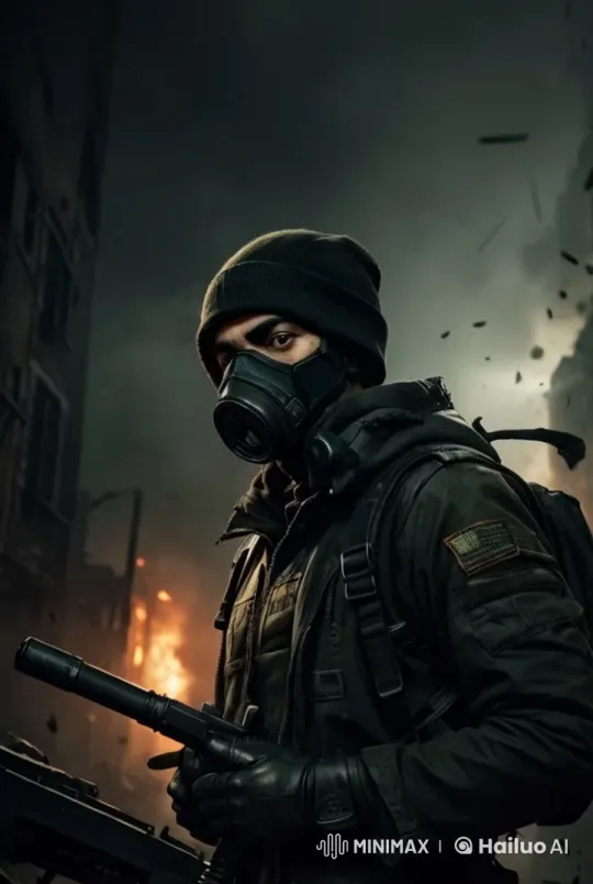 Tactical Operator in Urban War Zone – AI Generated Video | Hailuo AI