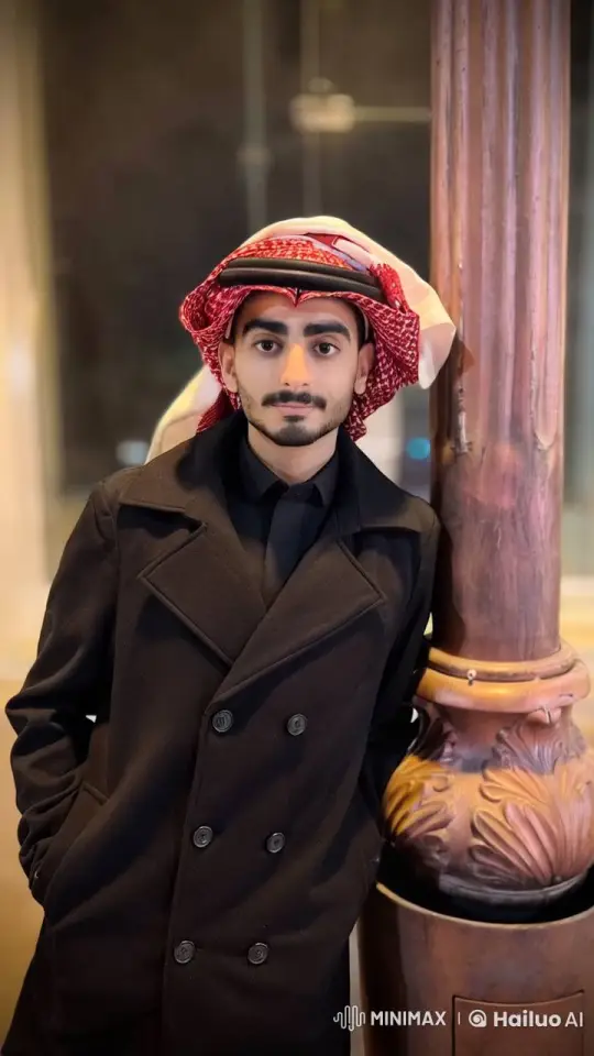 Young Man in Overcoat Reflects by Ornate Pillar – AI Generated Video | Hailuo AI