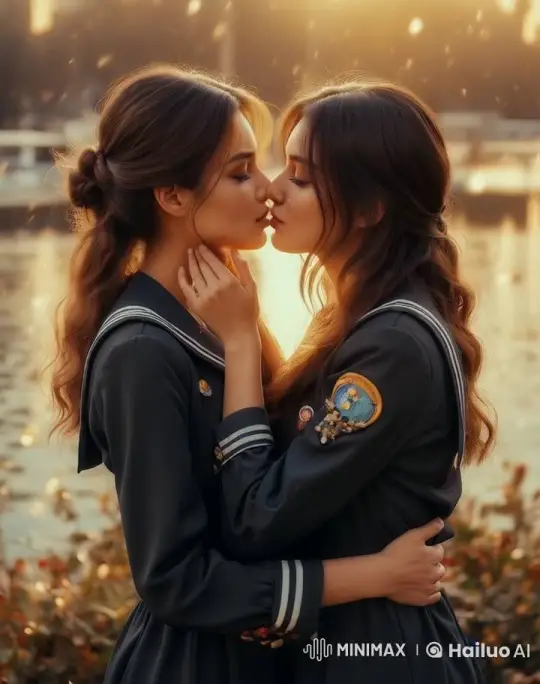 Romantic Sunset Embrace with Intimate Kiss – AI Generated Video | Hailuo AI