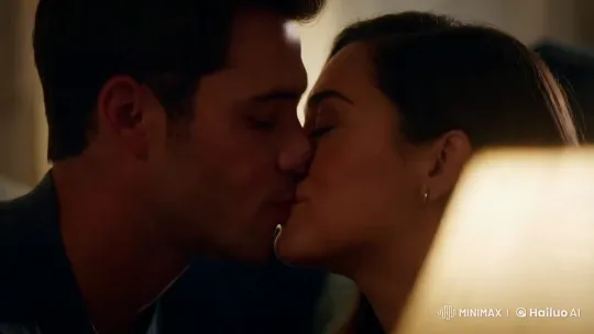 Intimate Couple's Kiss Captured in Ambient Lighting – AI Generated Video | Hailuo AI