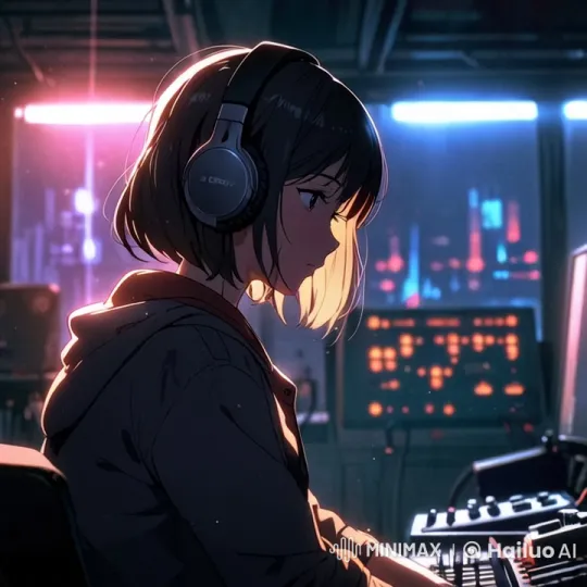 Young Woman Immersed in Electronic Control Room Atmosphere – AI Generated Video | Hailuo AI