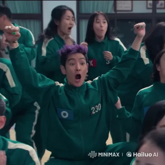 Man in Green Tracksuit Terrified by Surrounding Forks – AI Generated Video | Hailuo AI