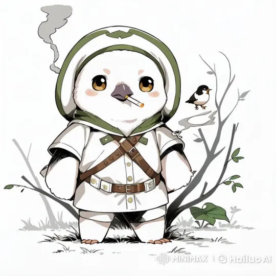 Anthropomorphic Bird Adventurer in Serene Live2D Animation – AI Generated Video | Hailuo AI