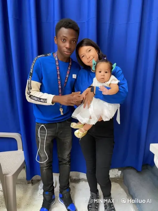 Family Drama Unfolds in Front of Blue Curtain – AI Generated Video | Hailuo AI
