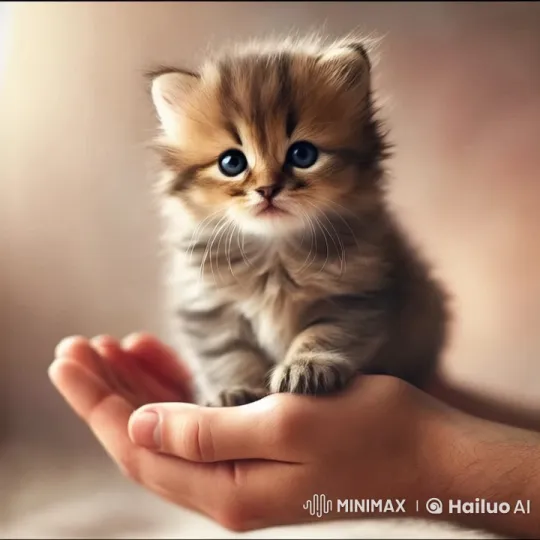 Handheld Kitten: A Study in Innocence and Tenderness – AI Generated Video | Hailuo AI