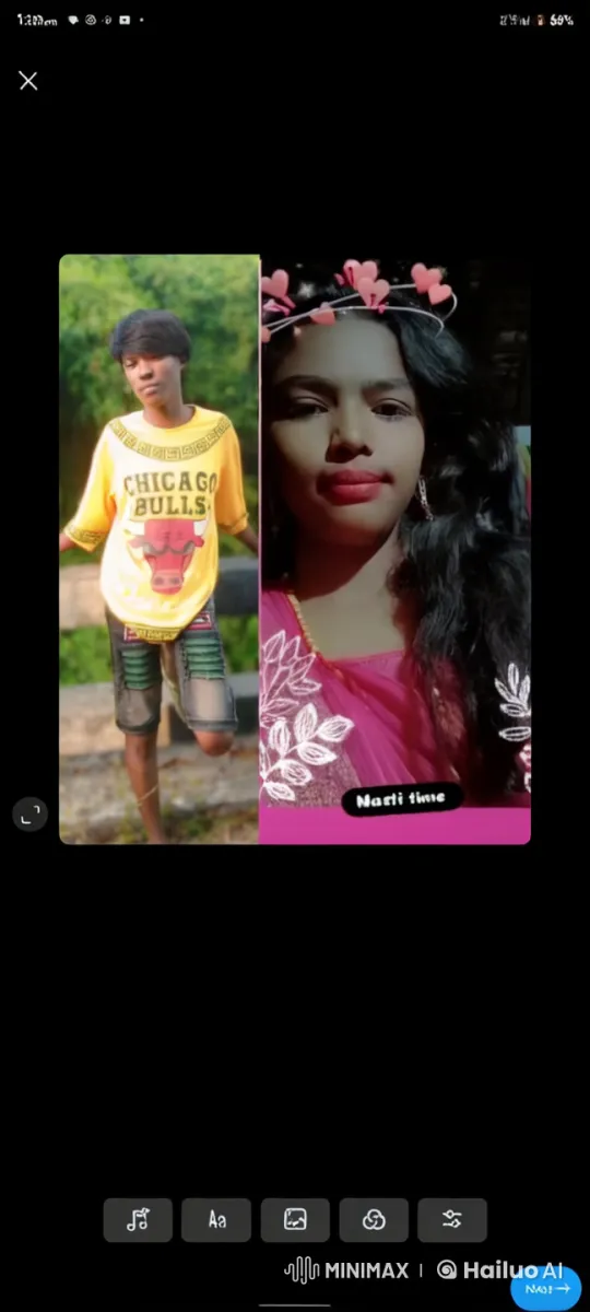 Couple's Affectionate Convergence in Split-Screen Video – AI Generated Video | Hailuo AI