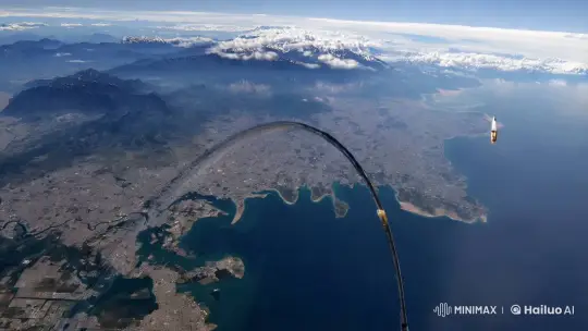 Satellite View: Missiles from China to India in Slow-Motion – AI Generated Video | Hailuo AI