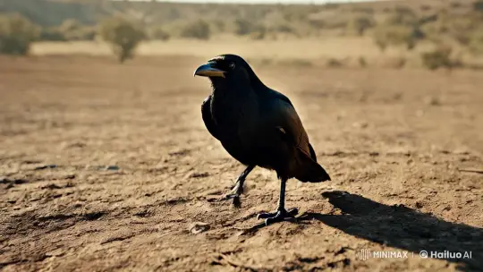 Crow's Ingenious Quest for Water Amidst Summer Heat – AI Generated Video | Hailuo AI