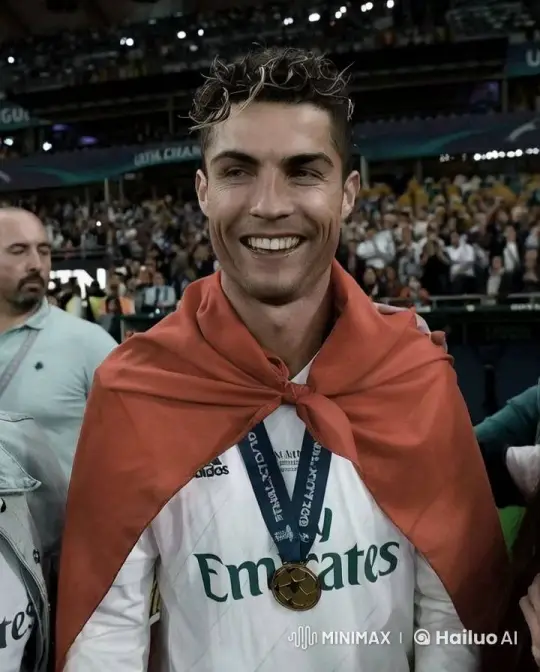 Man in Emirates Jersey Smokes Calmly at Crowded Stadium – AI Generated Video | Hailuo AI