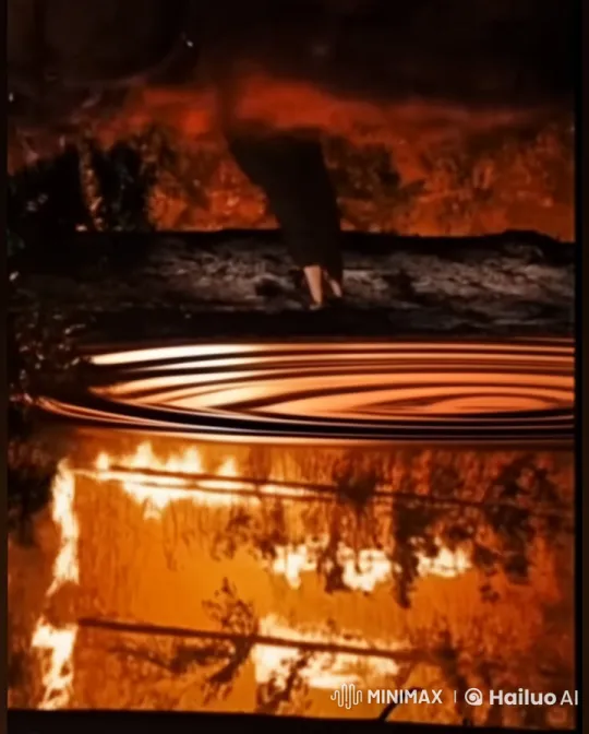 Surreal Moonlit Scene with Animated Figure and Ripples – AI Generated Video | Hailuo AI