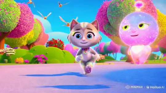 Magical Cat and Whimsical Entity in Enchanted Realm – AI Generated Video | Hailuo AI