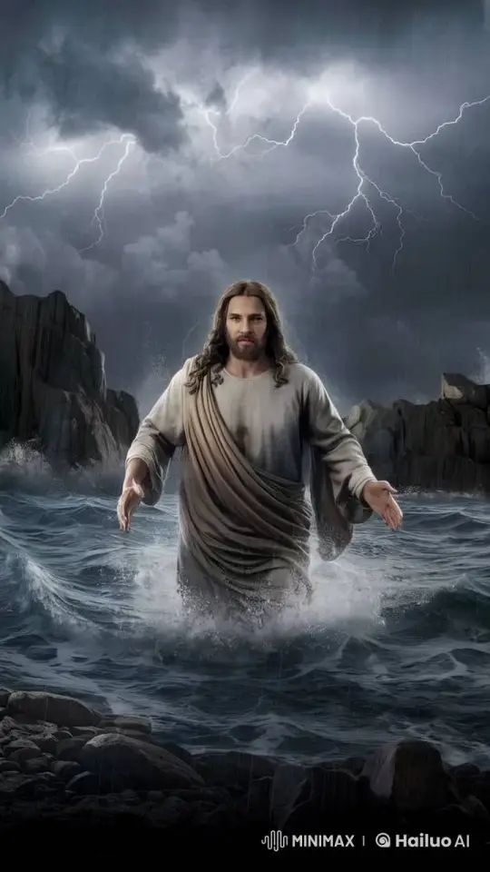 Resolute Figure Braving Stormy Seas – AI Generated Video | Hailuo AI