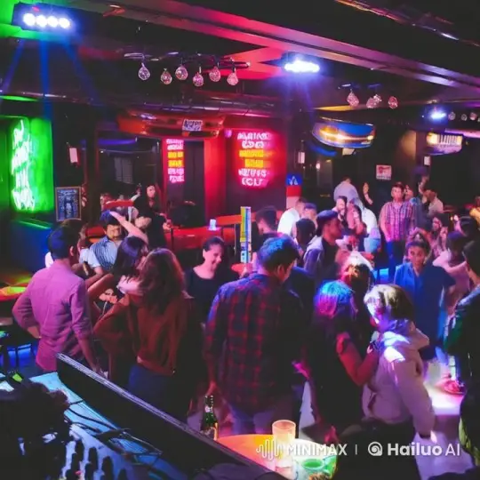Bats Swoop Down, Girls Scramble in Colorful Club – AI Generated Video | Hailuo AI