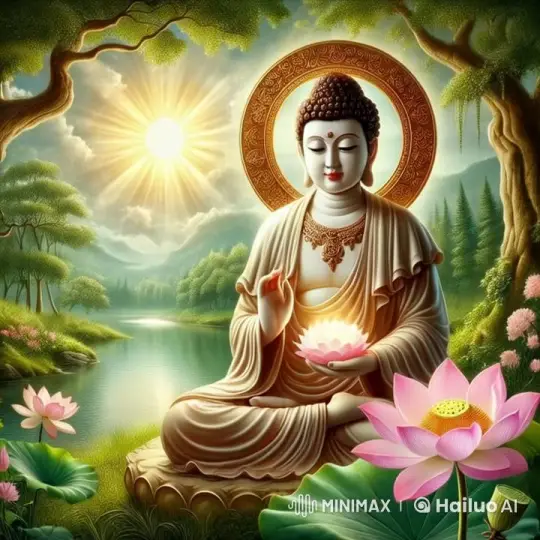 Tranquil Buddha in Serene Landscape with Live2D Animation – AI Generated Video | Hailuo AI