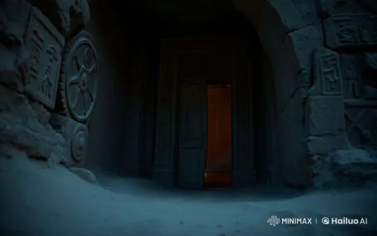 Ancient Tomb Entrance with Glowing Hieroglyphics – AI Generated Video | Hailuo AI