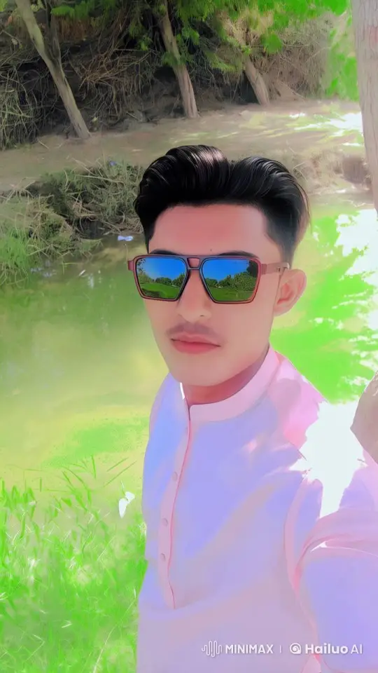 Live2D Animated Video: Serene Pond Selfie with Gentle Breeze – AI Generated Video | Hailuo AI