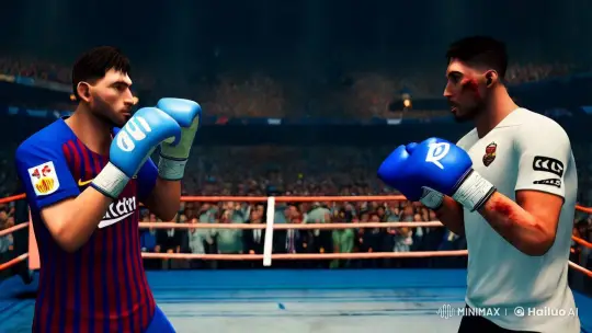 Iconic Soccer Stars Messi and Ronaldo in Animated Boxing Match – AI Generated Video | Hailuo AI