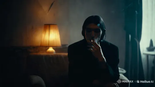 Intimate, Moody Scene with Contemplative Figure – AI Generated Video | Hailuo AI