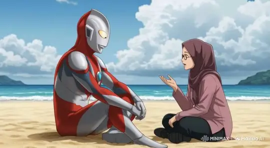 Animated Beach Discussion in Live2D – AI Generated Video | Hailuo AI