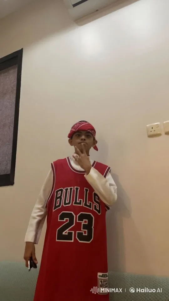 Man in Bulls Jersey Smokes Casually Indoors – AI Generated Video | Hailuo AI