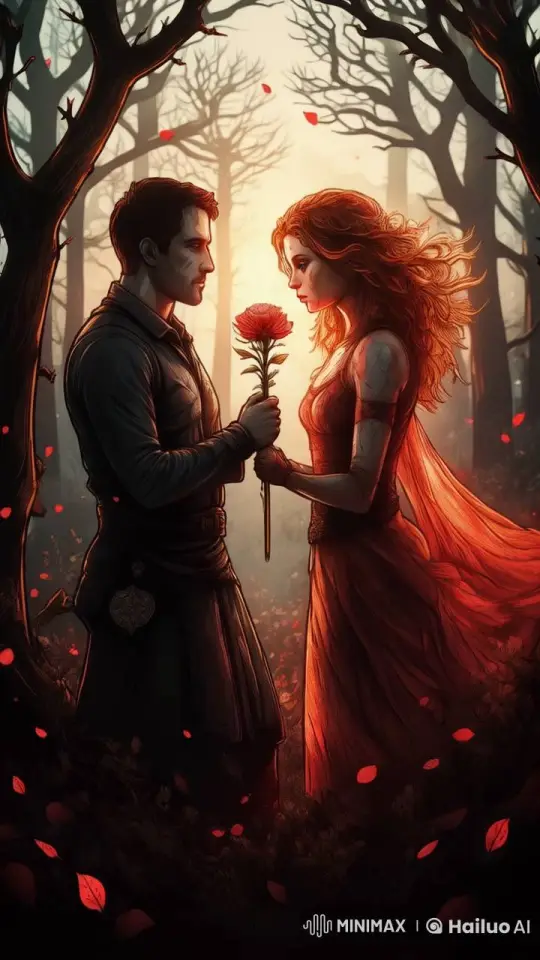 Couple Exchanging Vows in Enchanted Forest at Sunset – AI Generated Video | Hailuo AI