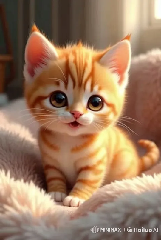 Kitten Licks Paw, Engages in Playful Dance – AI Generated Video | Hailuo AI