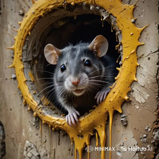 Curious Rat Peering Through Yellow-Stained Wood – AI Generated Video | Hailuo AI