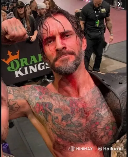 Wrestler Triumphantly Raises Fist, Displaying Tattoos and Championship Belt – AI Generated Video | Hailuo AI